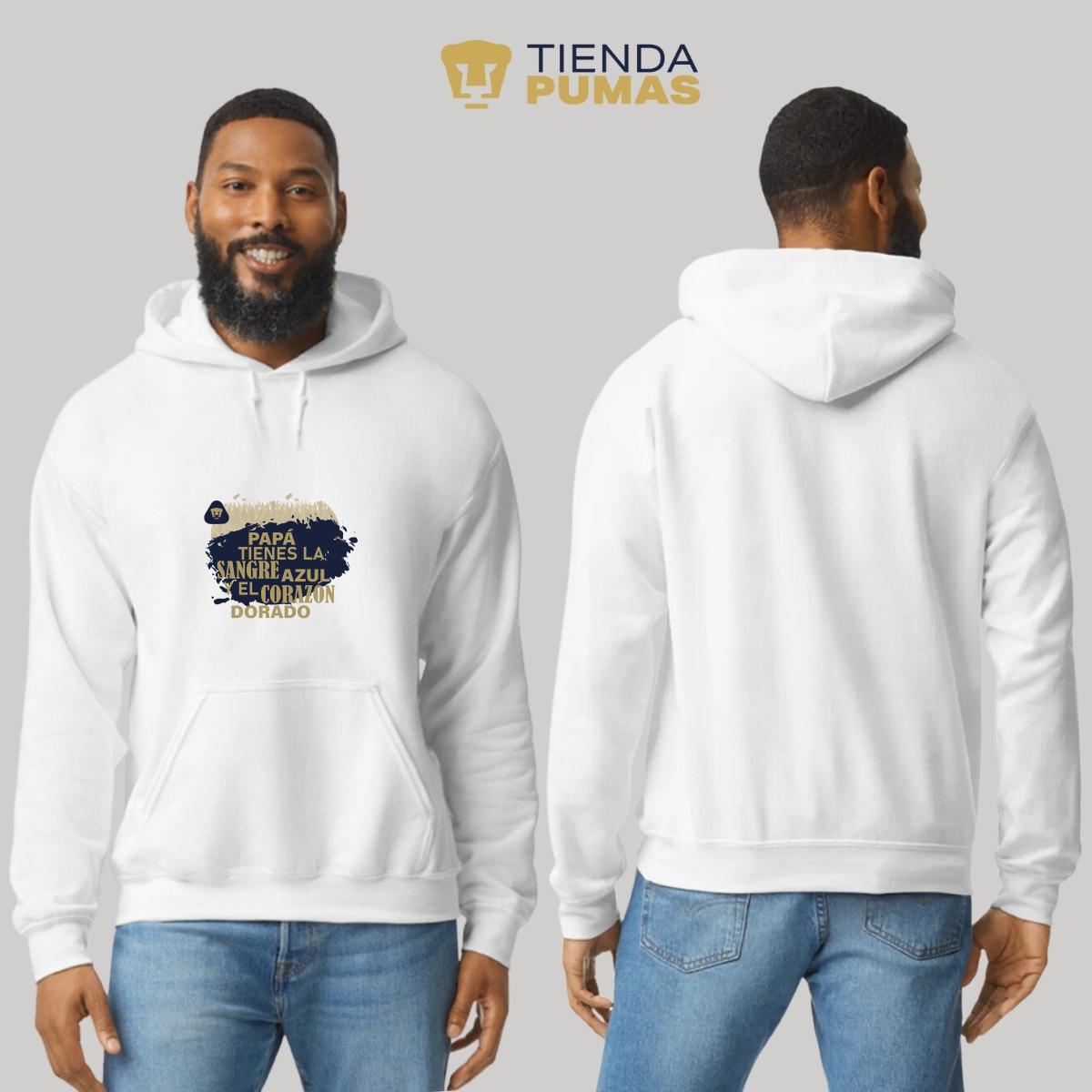 Sudadera Hombre Hoodie  Pumas UNAM Papá sangre azul