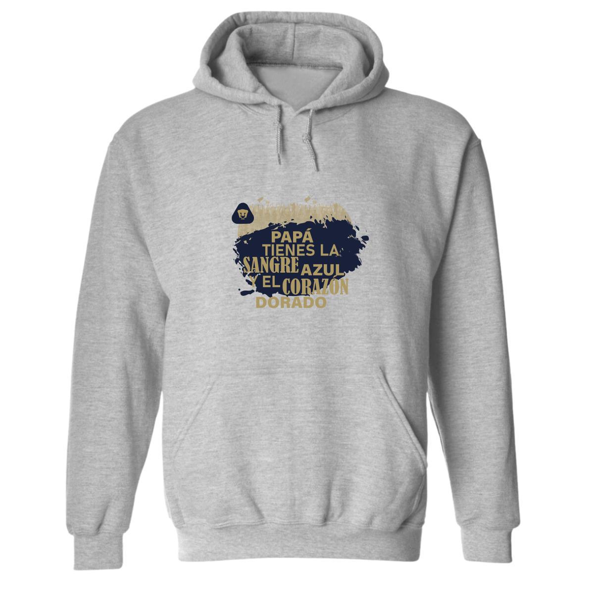 Sudadera Hombre Hoodie  Pumas UNAM Papá sangre azul