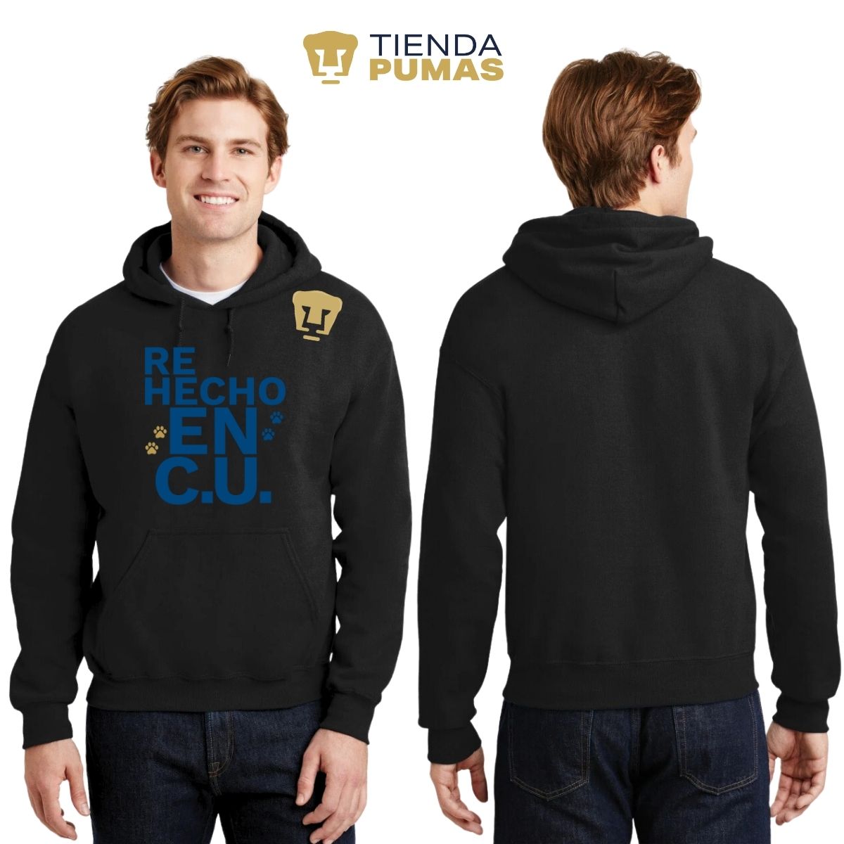 Sudadera Hombre Hoodie Pumas UNAM Re Hecho en C.U.