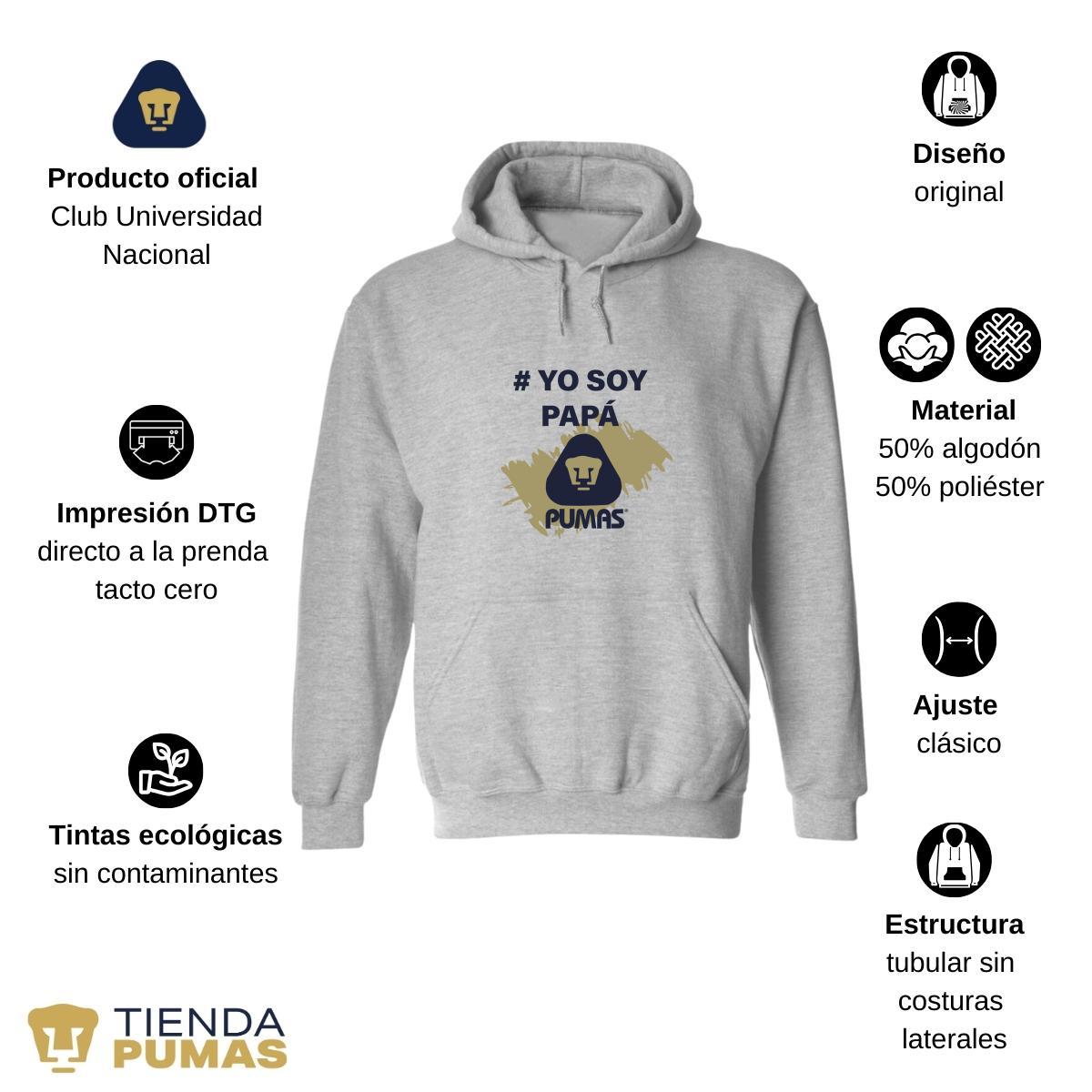 Sudadera Hombre Hoodie  Pumas UNAM Yo soy papá Pumas