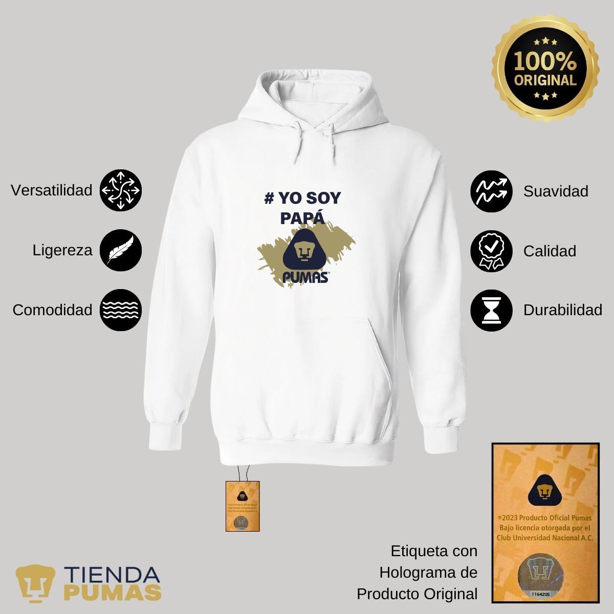 Sudadera Hombre Hoodie  Pumas UNAM Yo soy papá Pumas