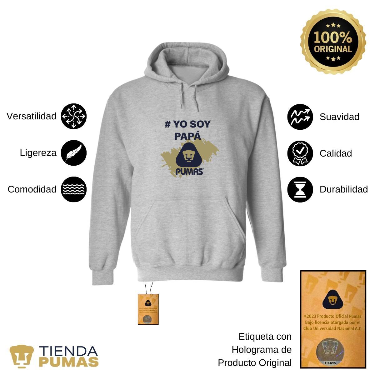 Sudadera Hombre Hoodie  Pumas UNAM Yo soy papá Pumas