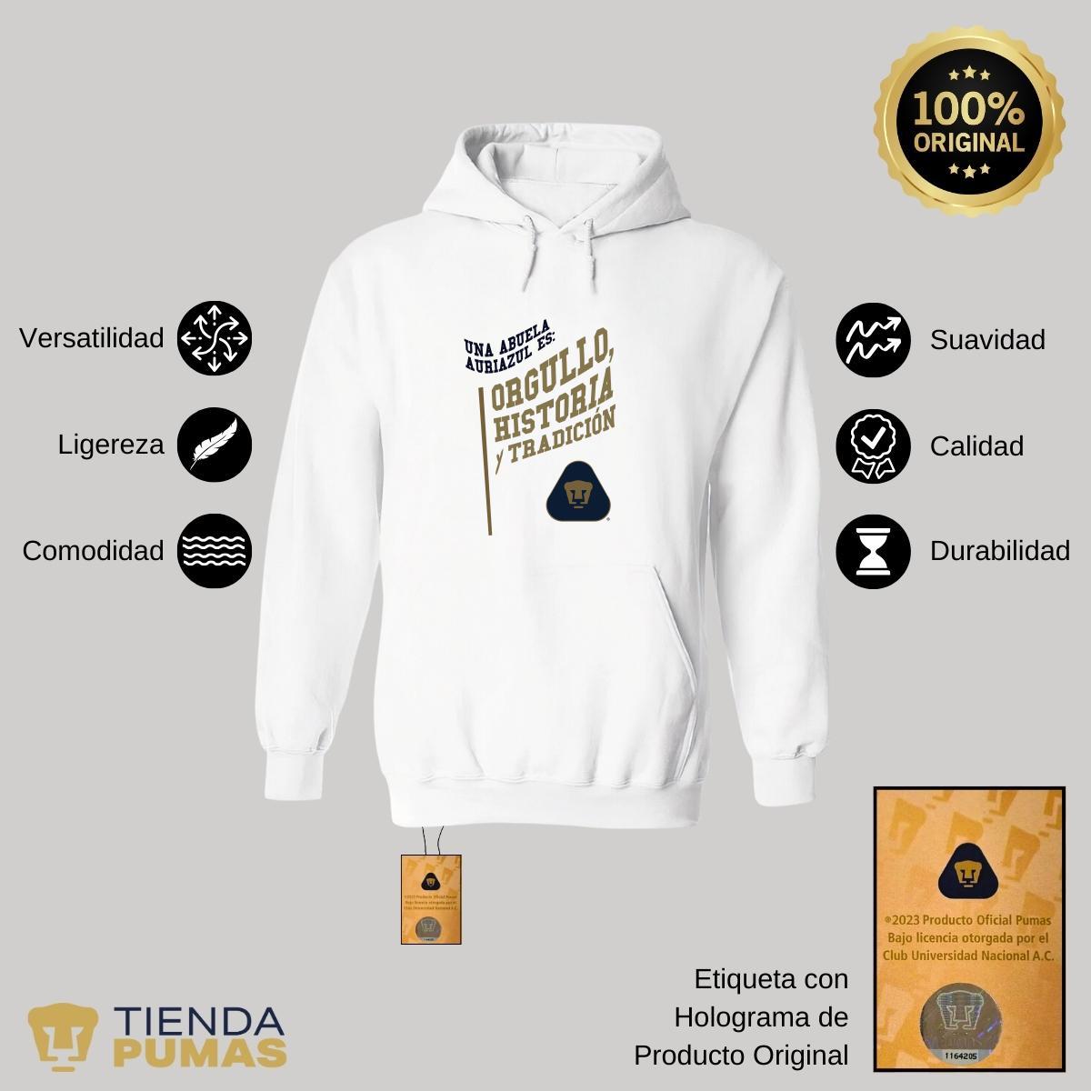 Sudadera Mujer Hoodie  Pumas UNAM Abuela Auriazul