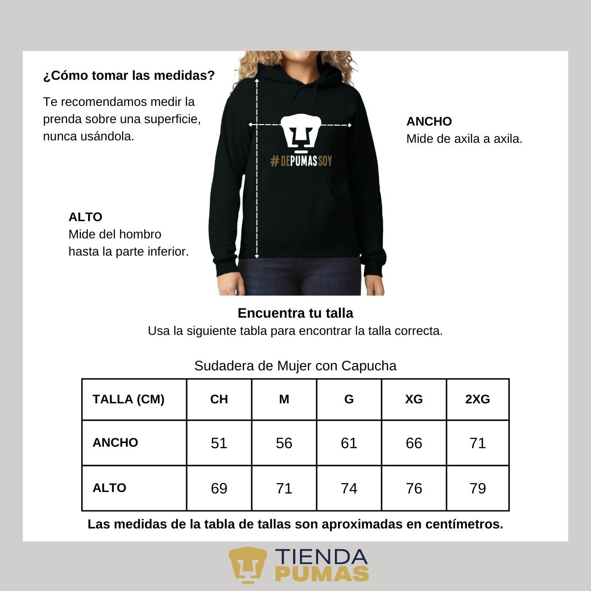 Sudadera Mujer Hoodie Pumas UNAM De Pumas Soy