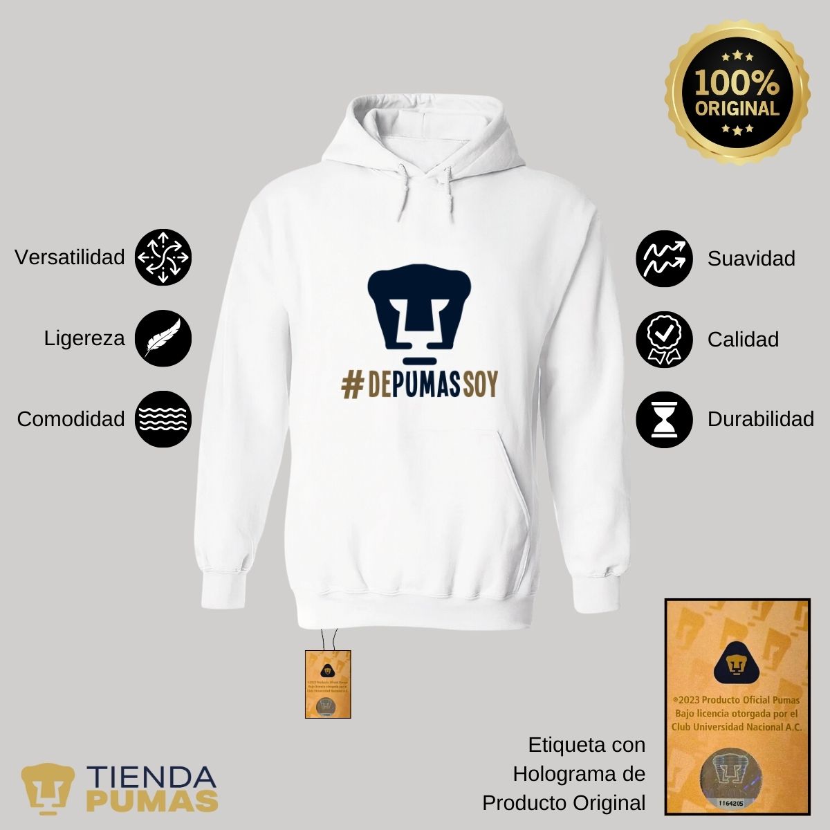 Sudadera Mujer Hoodie Pumas UNAM De Pumas Soy