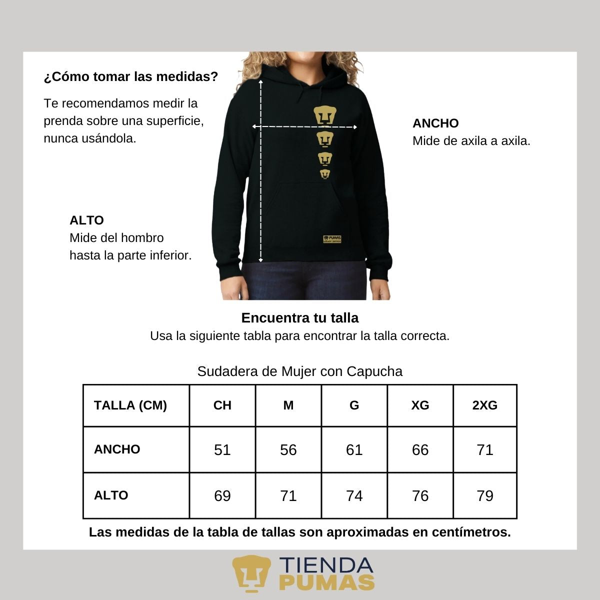 Sudadera Mujer Hoodie Pumas UNAM Edición Limitada 3 Vinil