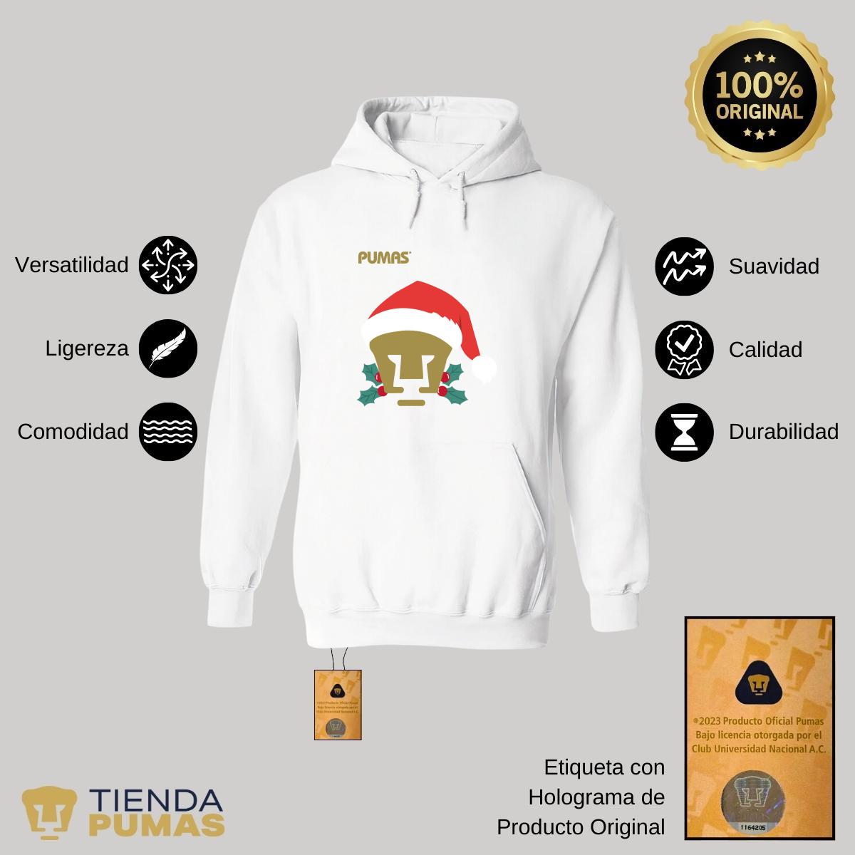 Sudadera Mujer Hoodie  Pumas UNAM Especial Navidad