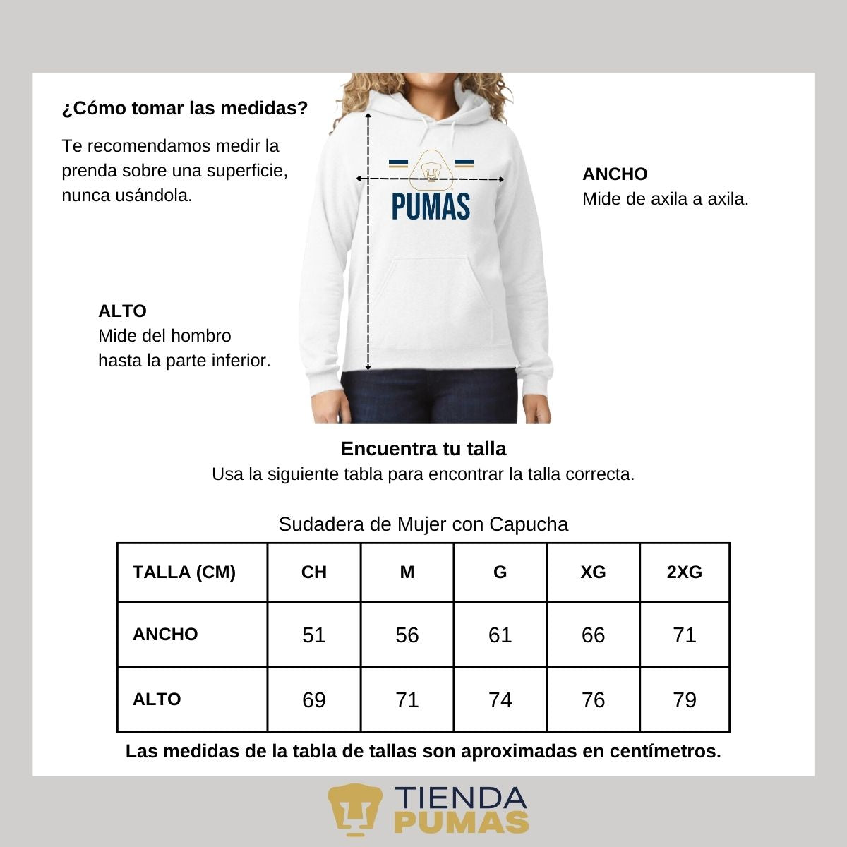 Sudadera Mujer Hoodie Pumas UNAM Insignia