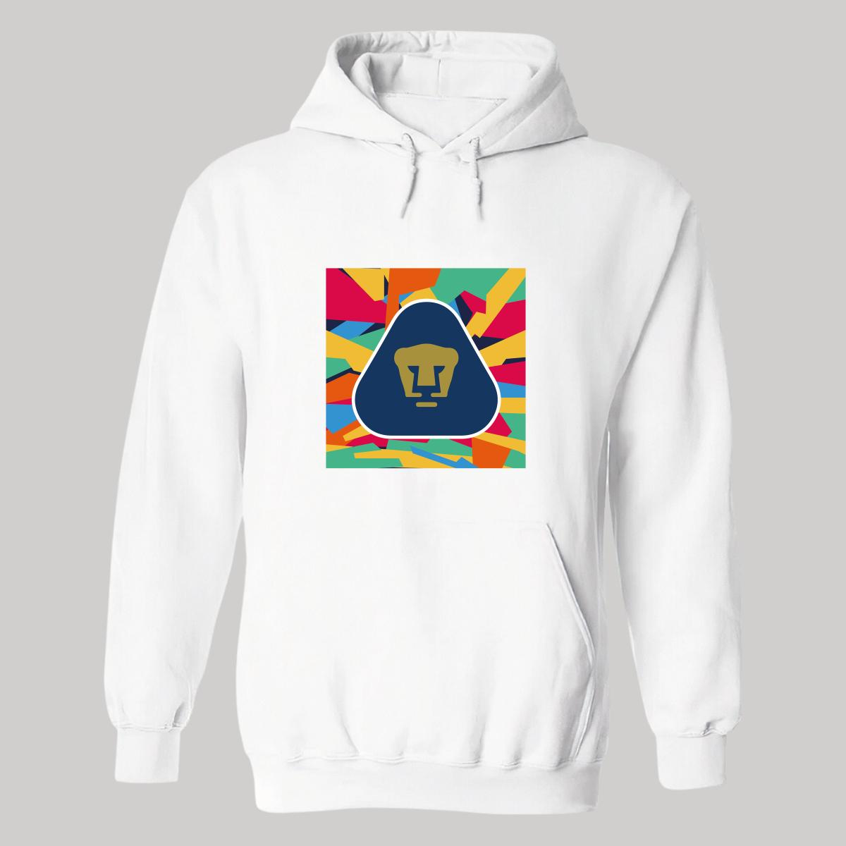 Sudadera Mujer Hoodie  Pumas UNAM Logo Multicolor