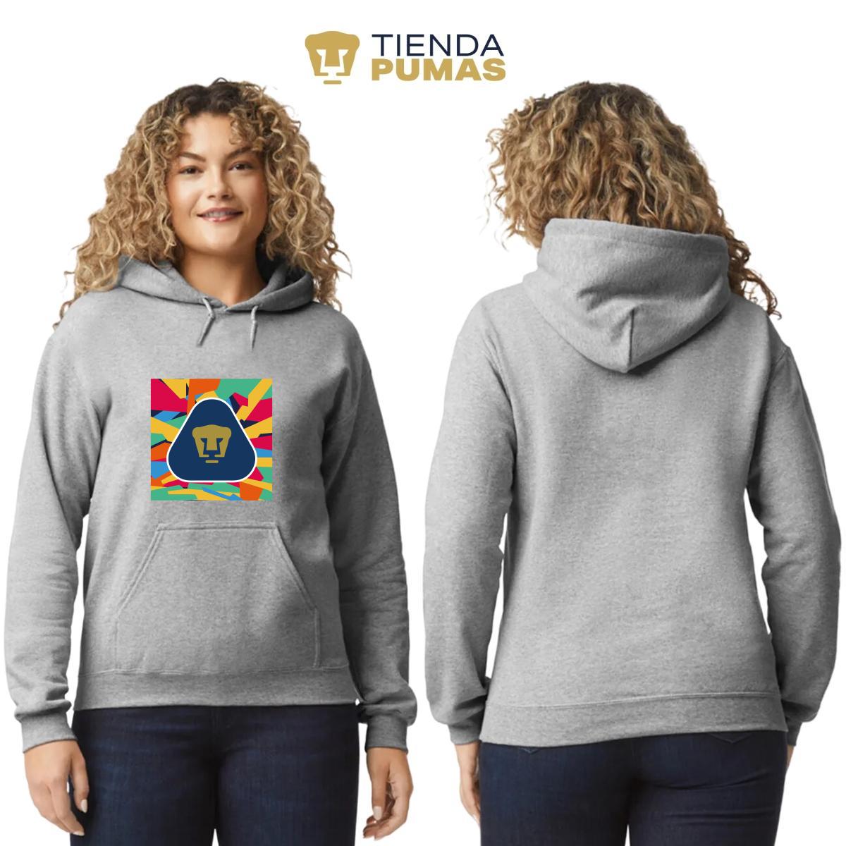 Sudadera Mujer Hoodie  Pumas UNAM Logo Multicolor