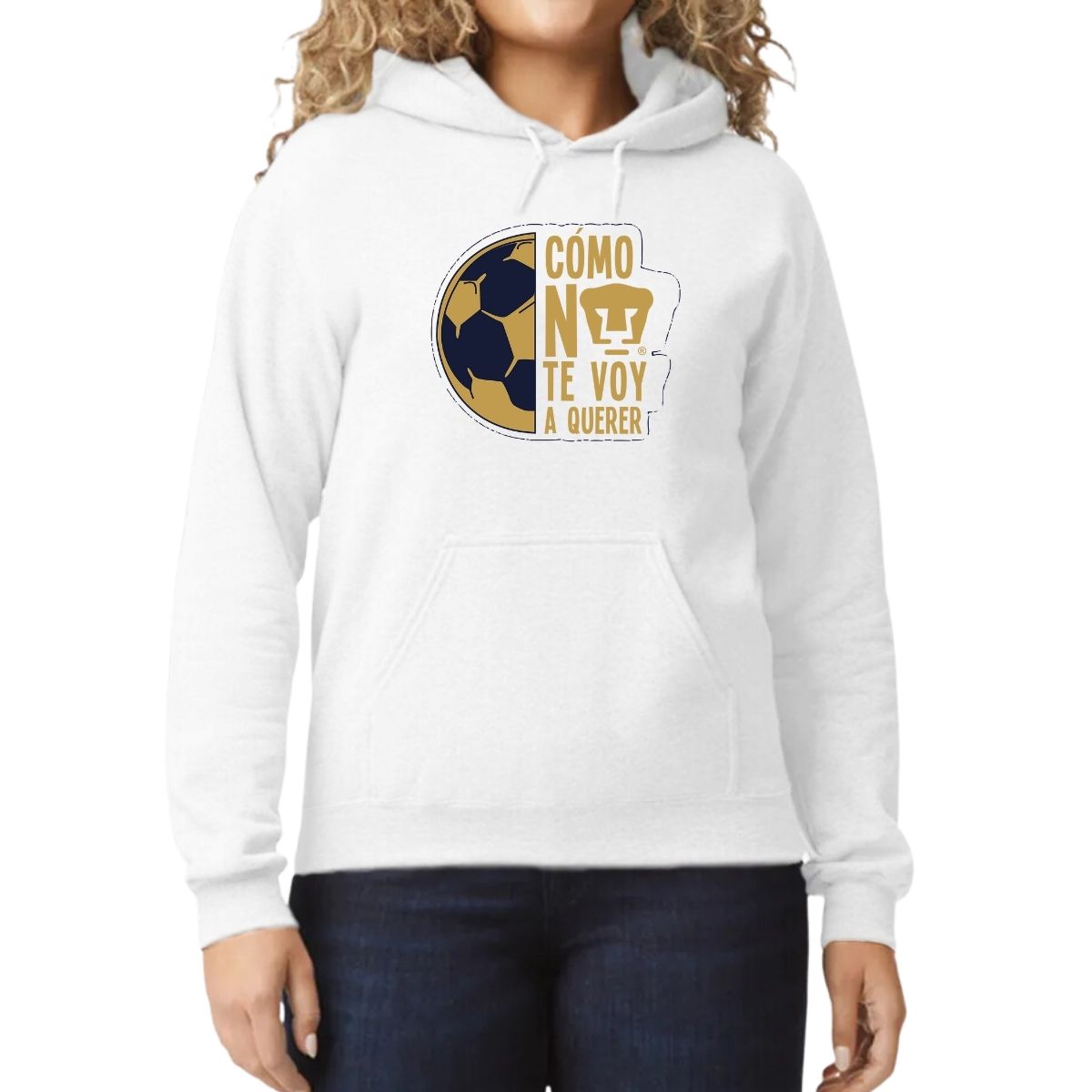 Sudadera Mujer Hoodie Pumas UNAM Medio Balón