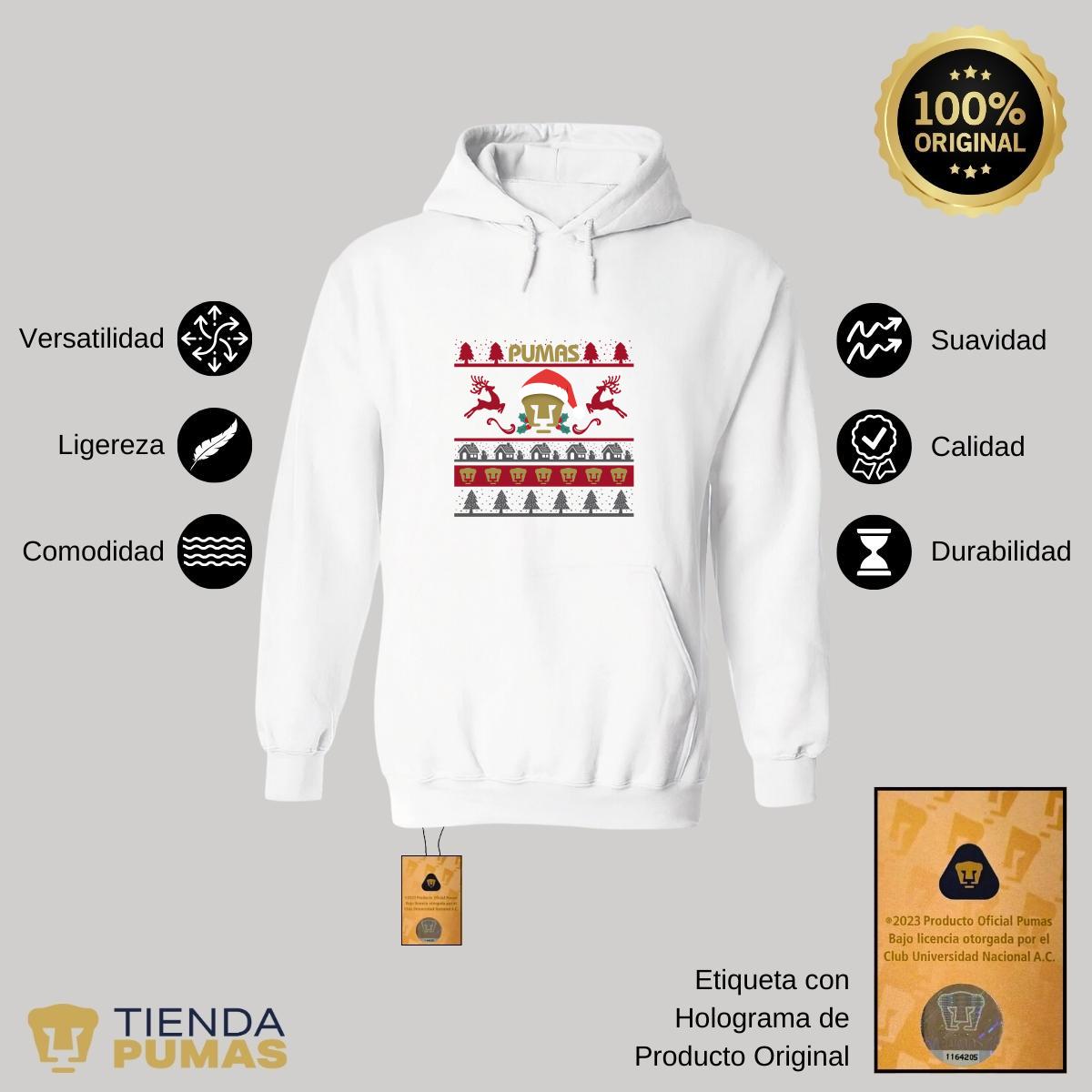 Sudadera Mujer Hoodie  Pumas UNAM Navidad Renos 1