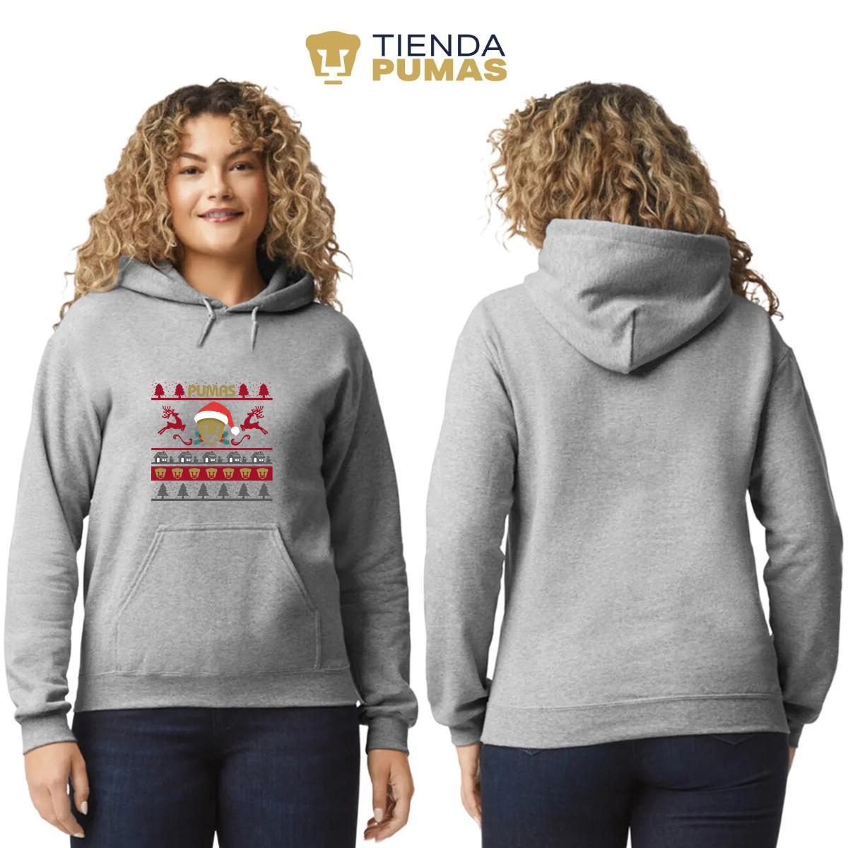 Sudadera Mujer Hoodie  Pumas UNAM Navidad Renos