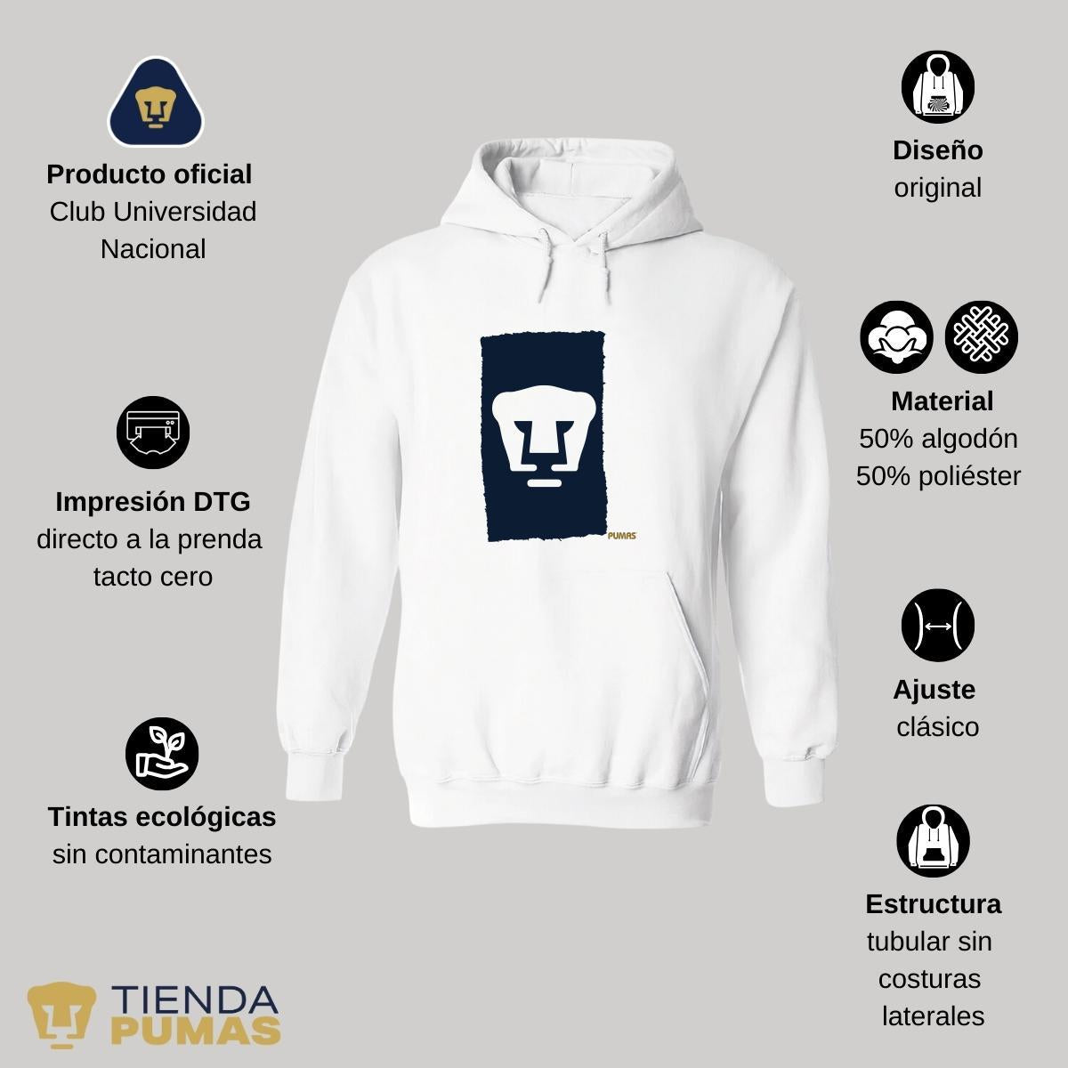 Sudadera Mujer Hoodie  Pumas UNAM Plasta