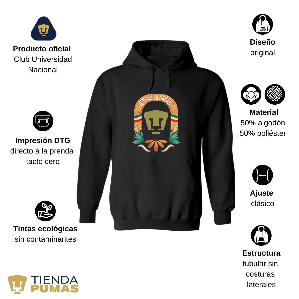 Sudadera Mujer Hoodie  Pumas UNAM por mis raíces