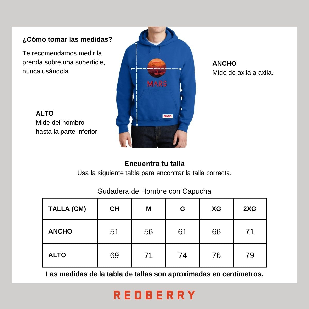 Sudadera para Hombre Hoodie Nasa Mars