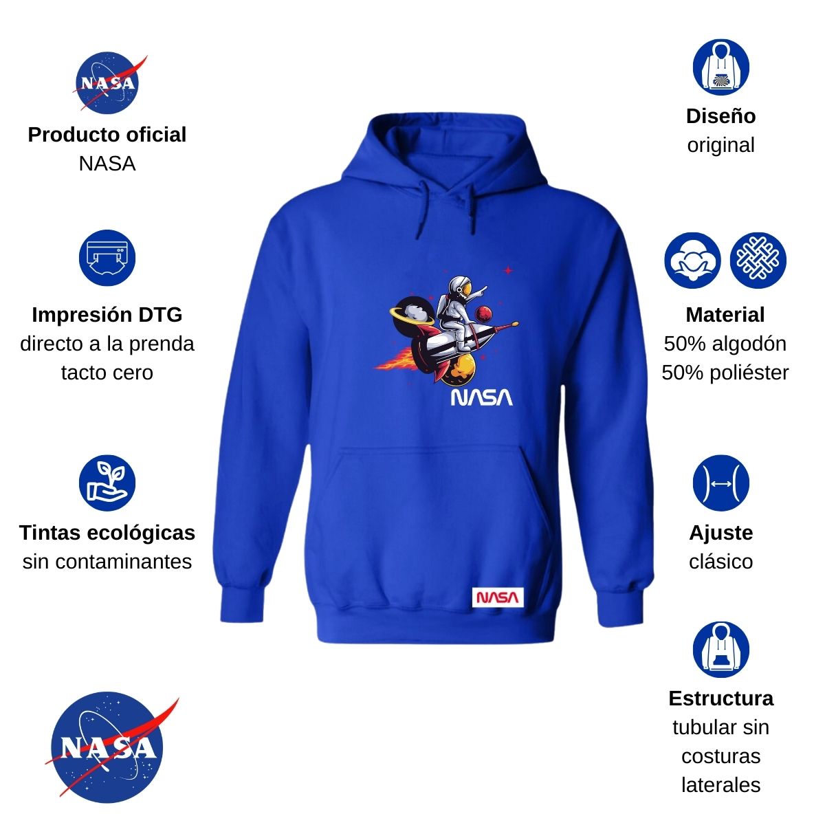 Sudadera para Hombre Hoodie Nasa Seal