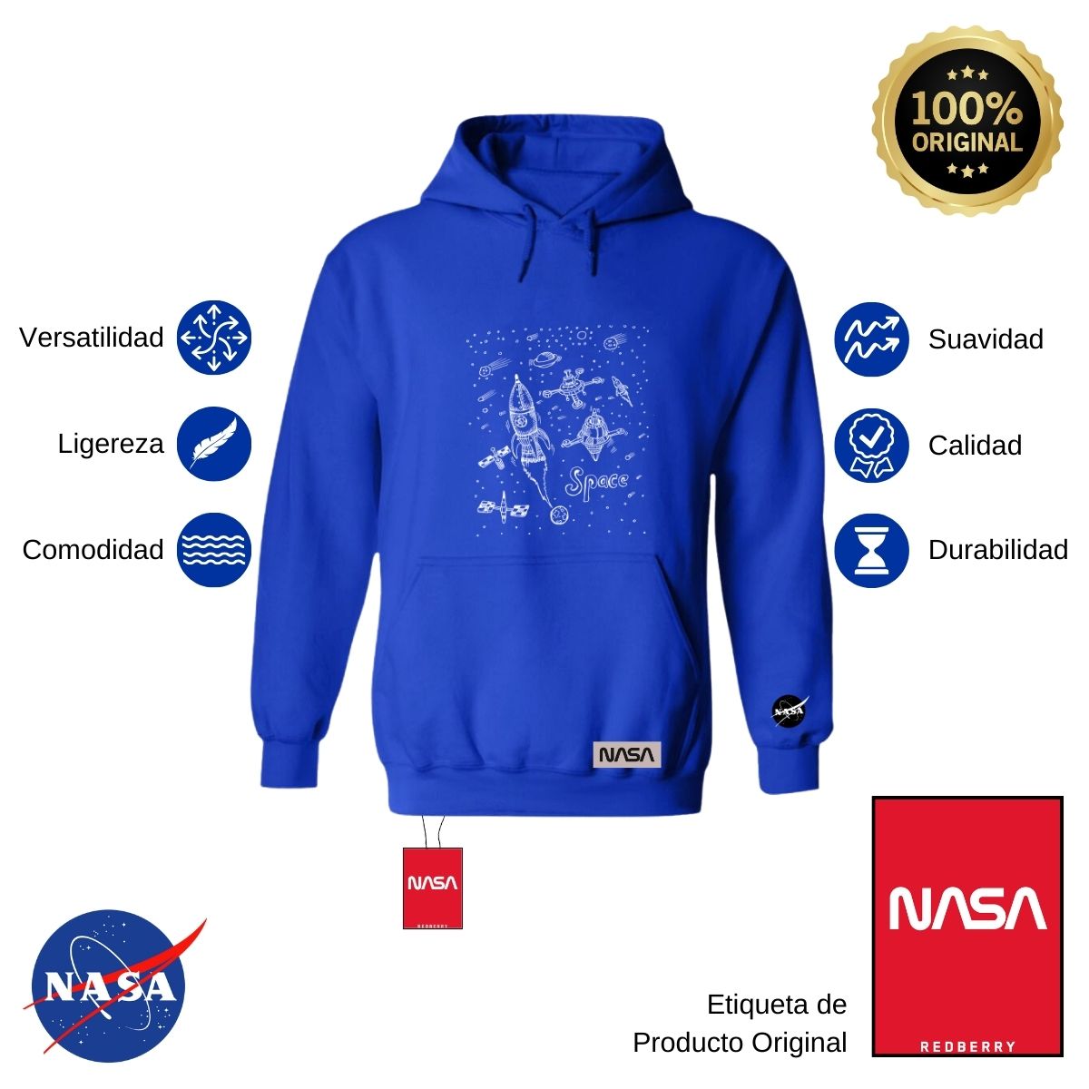 Sudadera para Hombre Hoodie Nasa Space