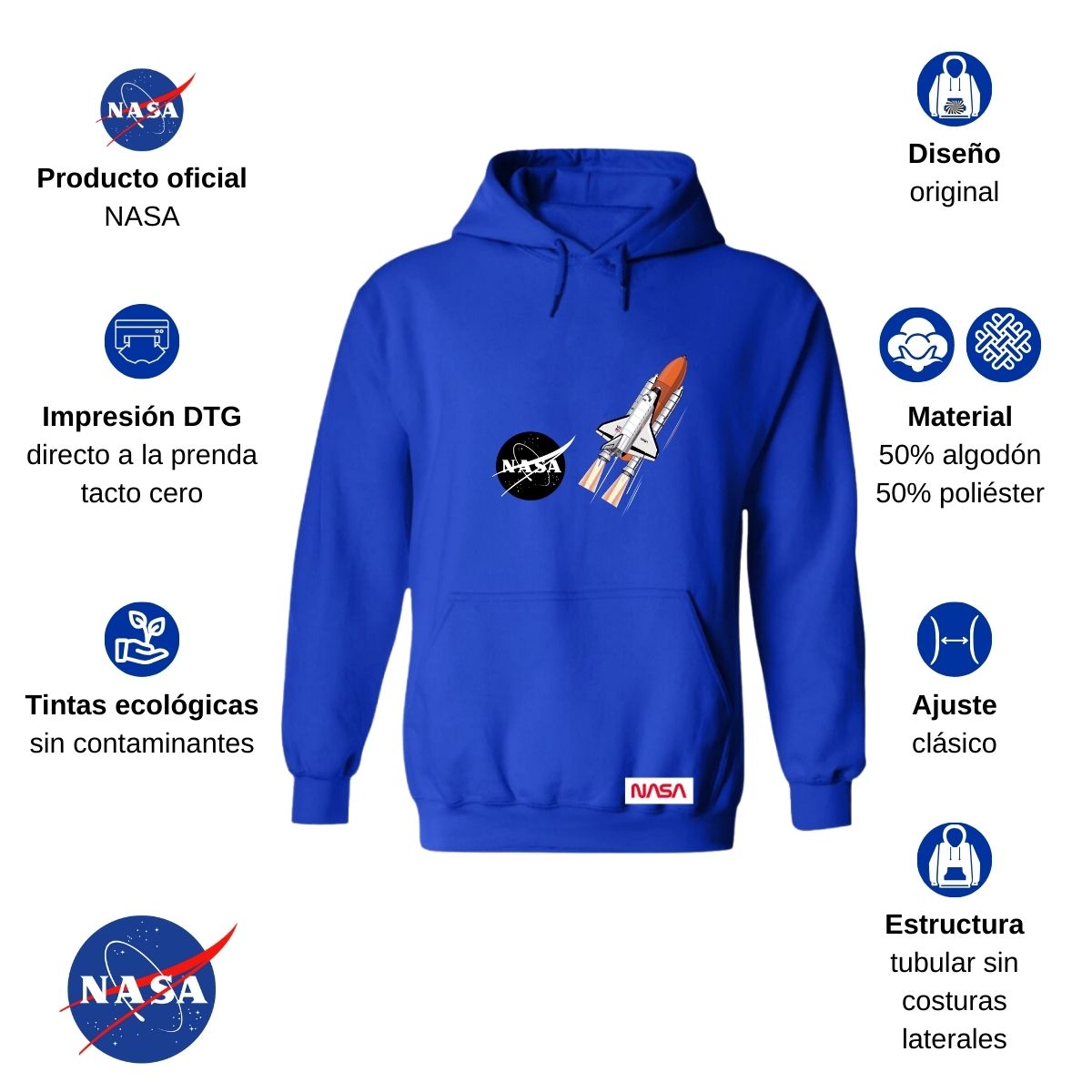 Sudadera para Hombre Hoodie Nasa Transbordador