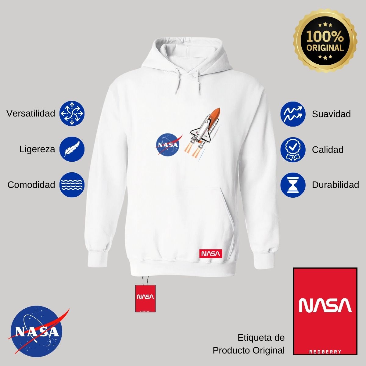 Sudadera para Hombre Hoodie Nasa Transbordador