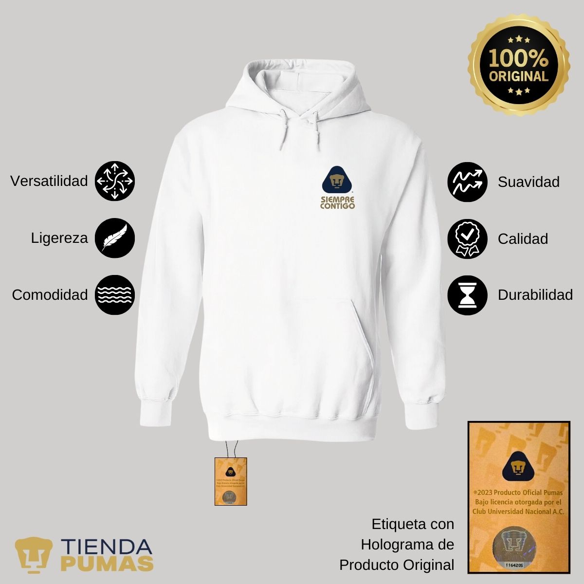 Sudadera para Hombre Hoodie Pumas UNAM Contigo