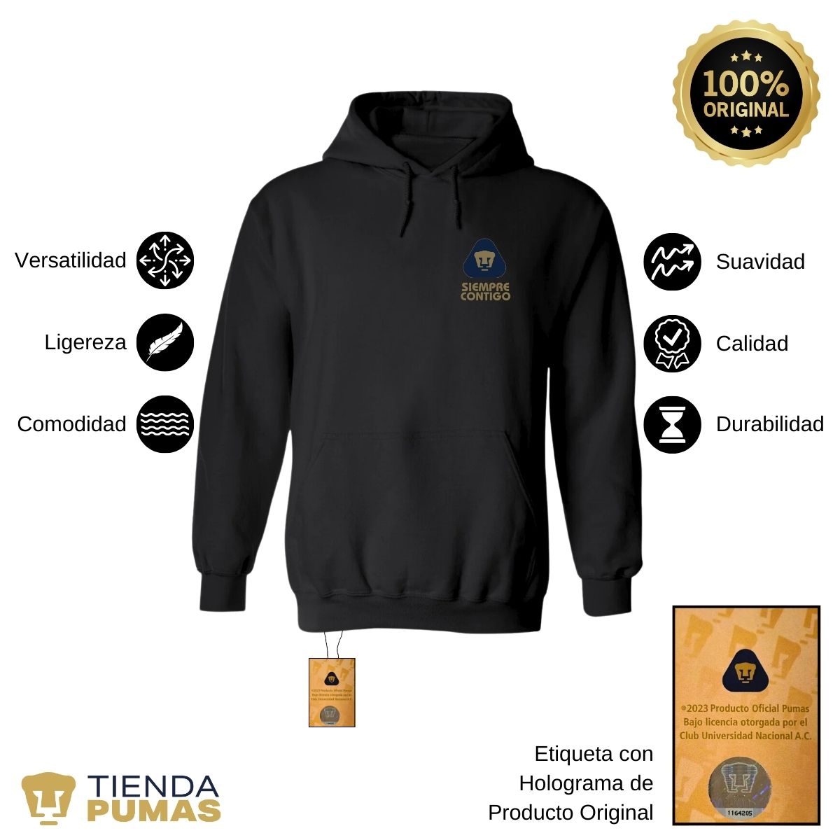 Sudadera para Hombre Hoodie Pumas UNAM Contigo