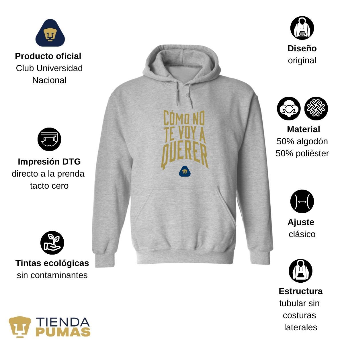 Sudadera para Hombre Hoodie Pumas UNAM Cómo no te voy