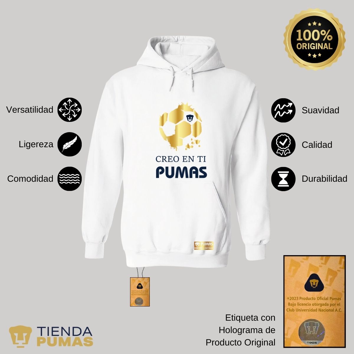 Sudadera para Hombre Hoodie Pumas UNAM Ed Limitada 2 Creo en ti