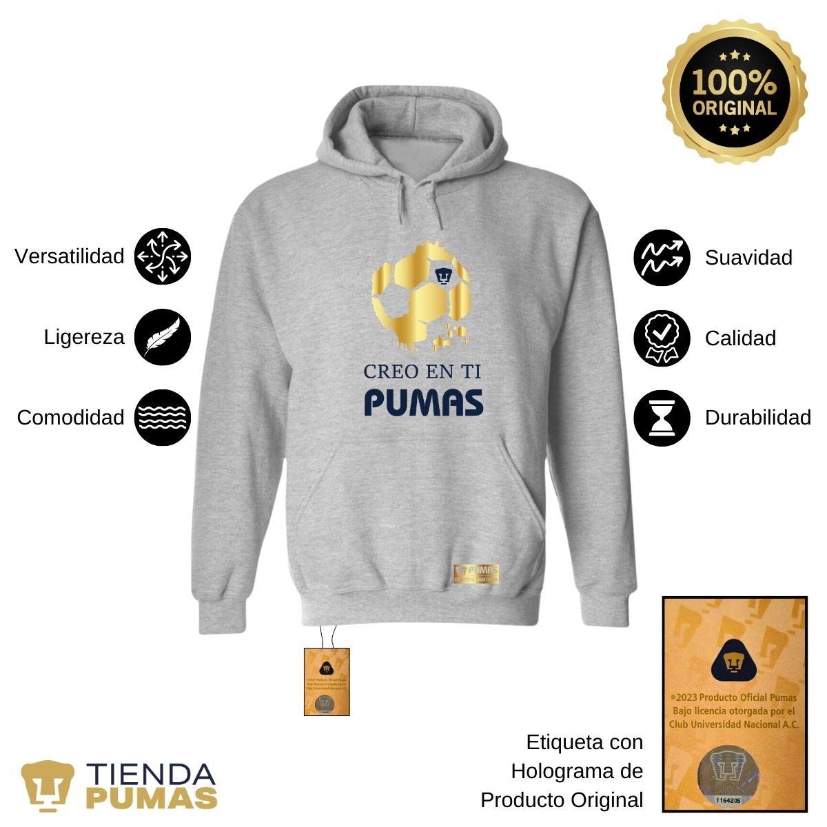 Sudadera para Hombre Hoodie Pumas UNAM Ed Limitada 2 Creo en ti