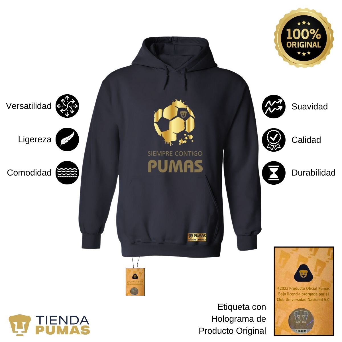 Sudadera para Hombre Hoodie Pumas UNAM Ed Limitada 2 Siempre contigo