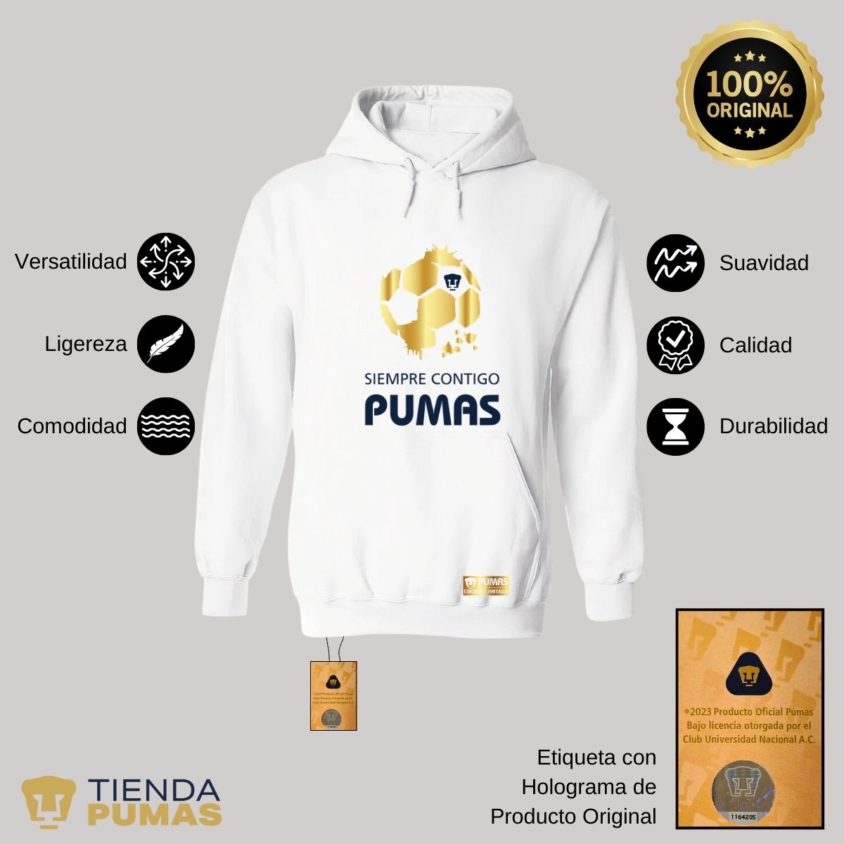 Sudadera para Hombre Hoodie Pumas UNAM Ed Limitada 2 Siempre contigo