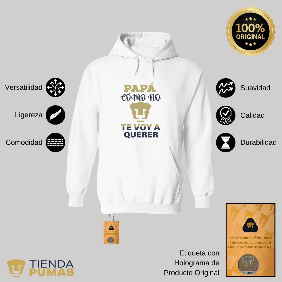 Sudadera para Hombre Hoodie Pumas UNAM Papá cómo no te voy