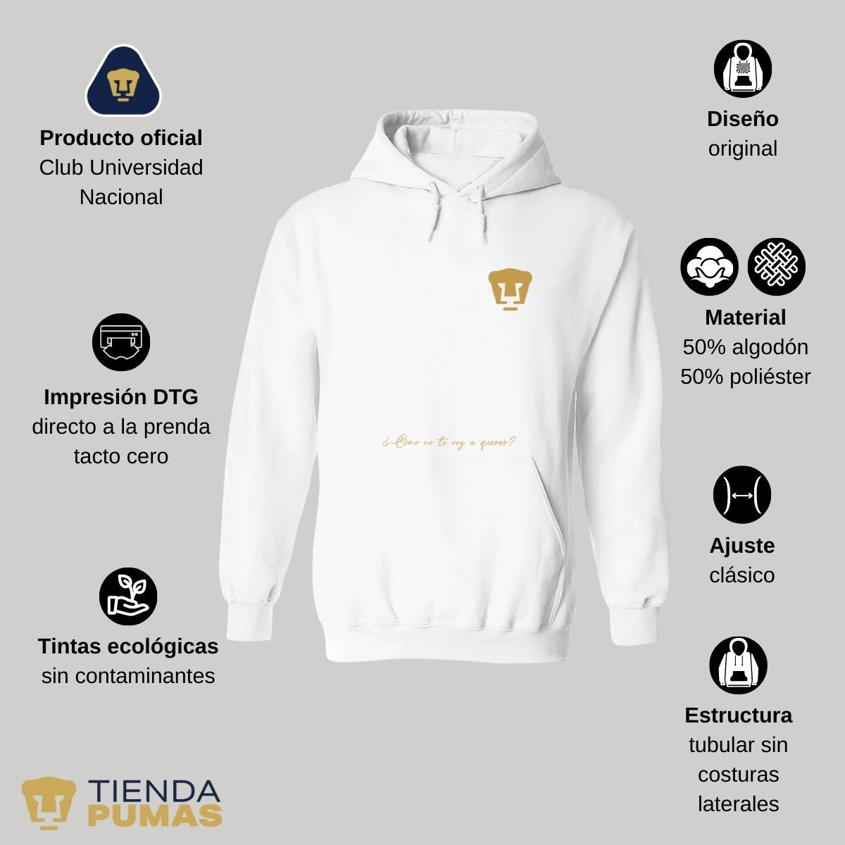 Sudadera para Hombre Hoodie Pumas UNAM Puma a querer