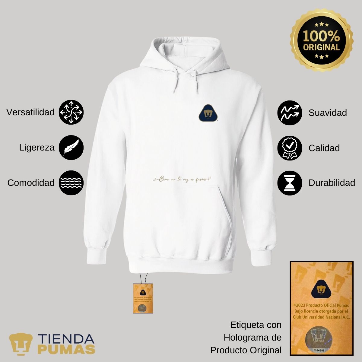 Sudadera para Hombre Hoodie Pumas UNAM Te voy a querer