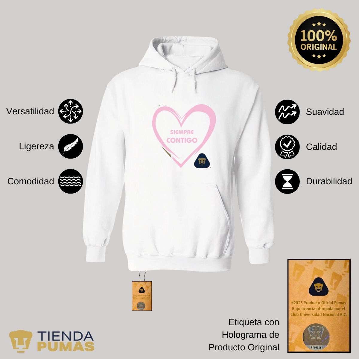 Sudadera para Mujer Hoodie Pumas UNAM Contigo 2