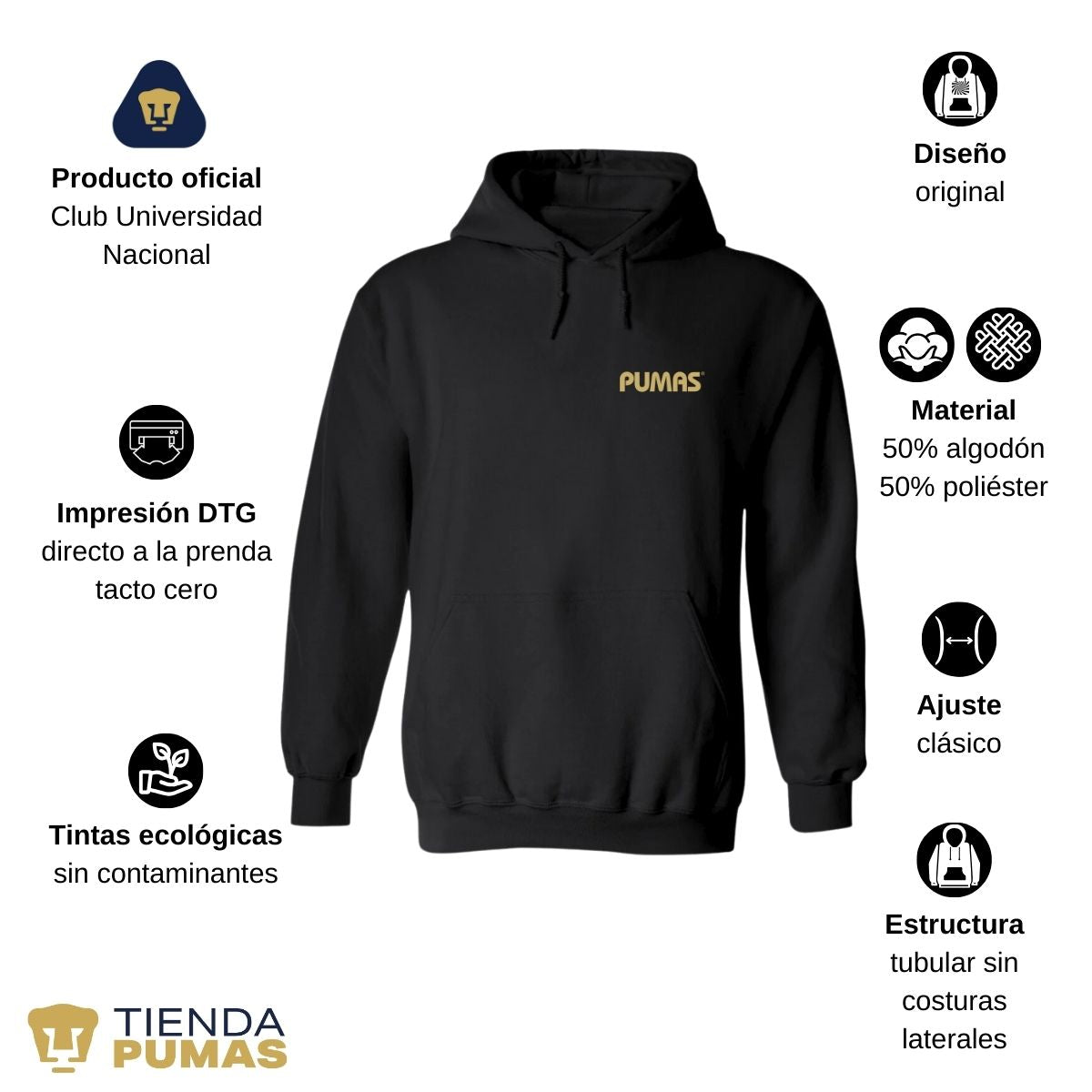 Sudadera para Mujer Hoodie Pumas UNAM Corazón Pumas