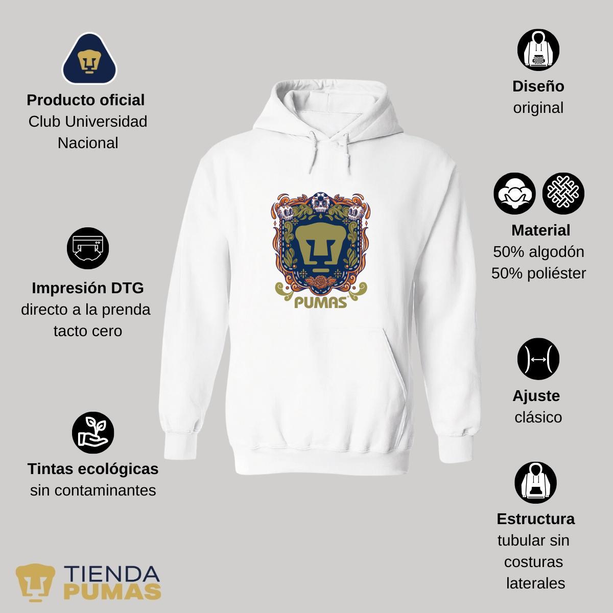 Sudadera para Mujer Hoodie Pumas UNAM Día de Muertos Nja