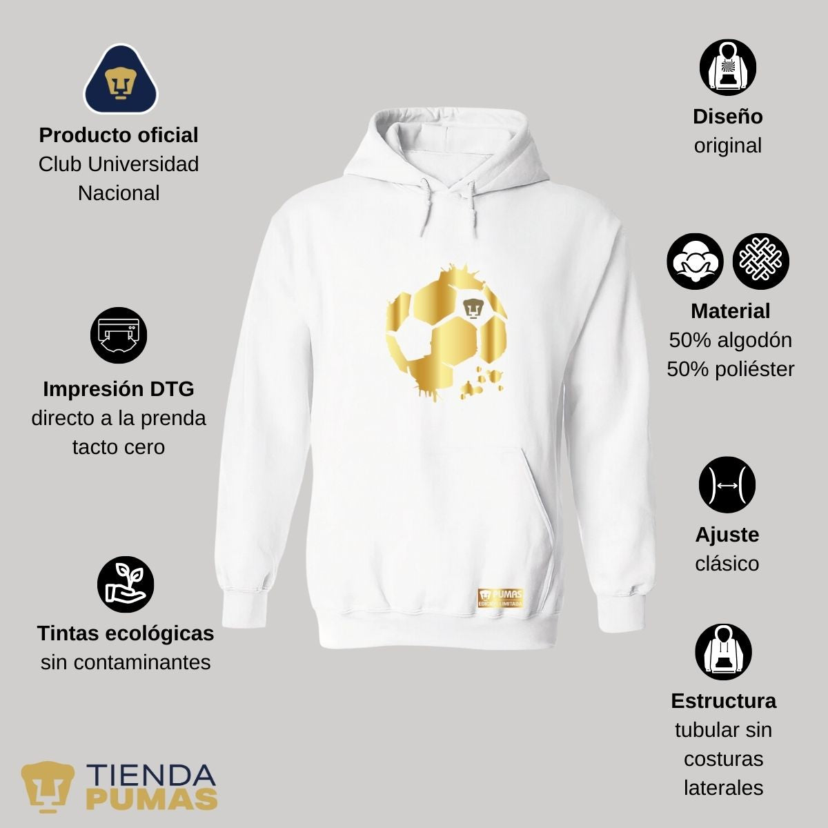 Sudadera para Mujer Hoodie Pumas UNAM Edición Limitada 2