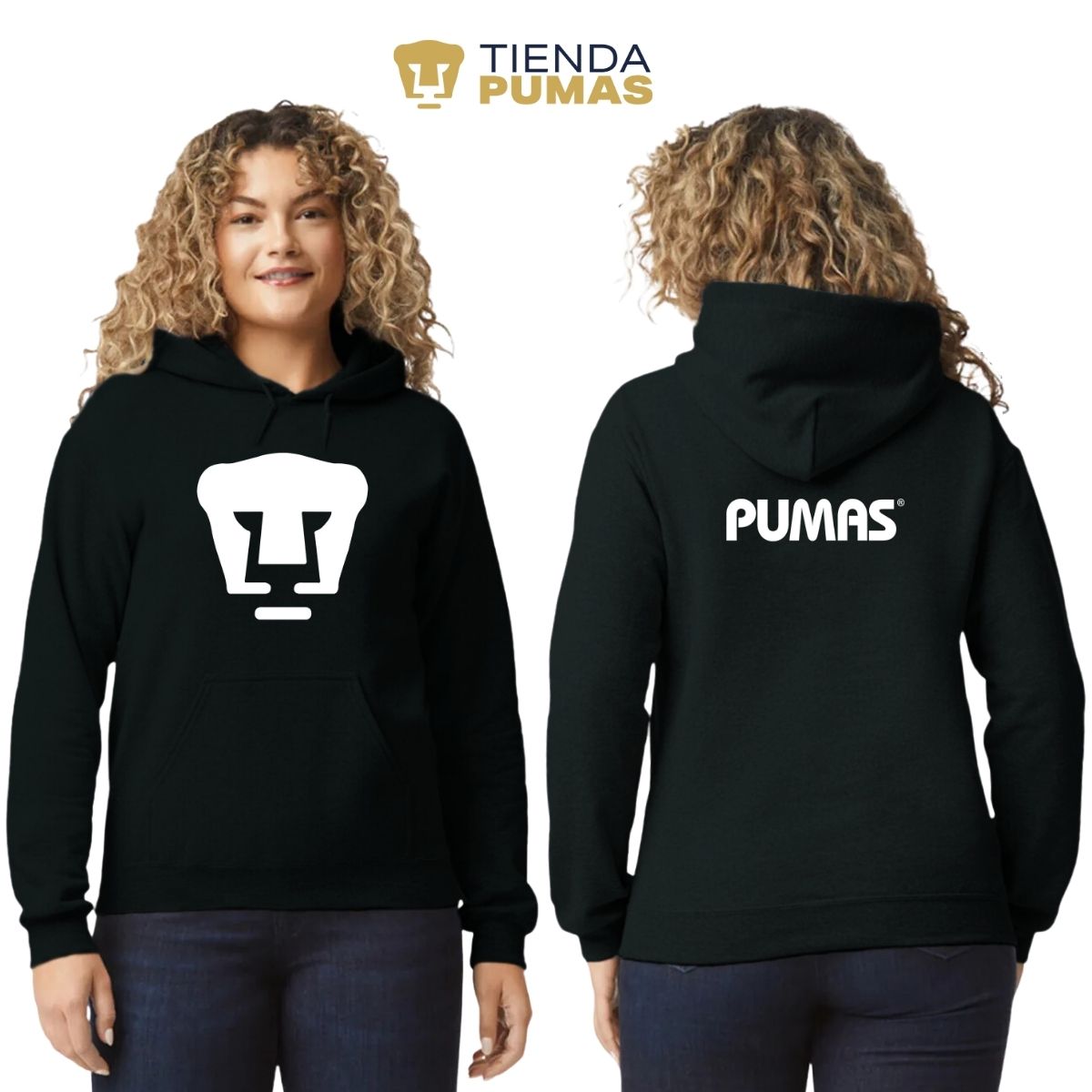 Sudadera para Mujer Hoodie Pumas UNAM Logo Blanco