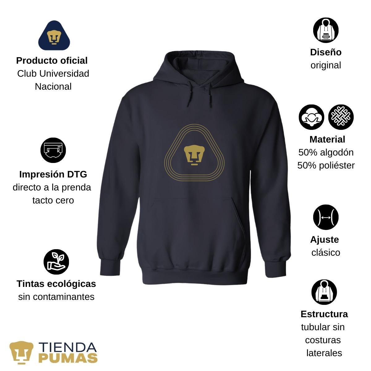 Sudadera para Mujer Hoodie Pumas UNAM Logo Líneas