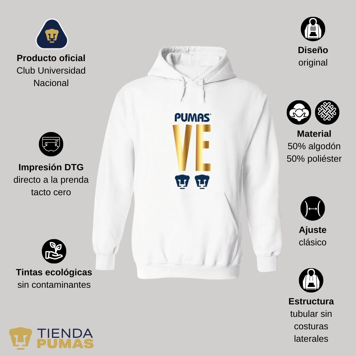 Sudadera para Mujer Hoodie Pumas UNAM Love 2