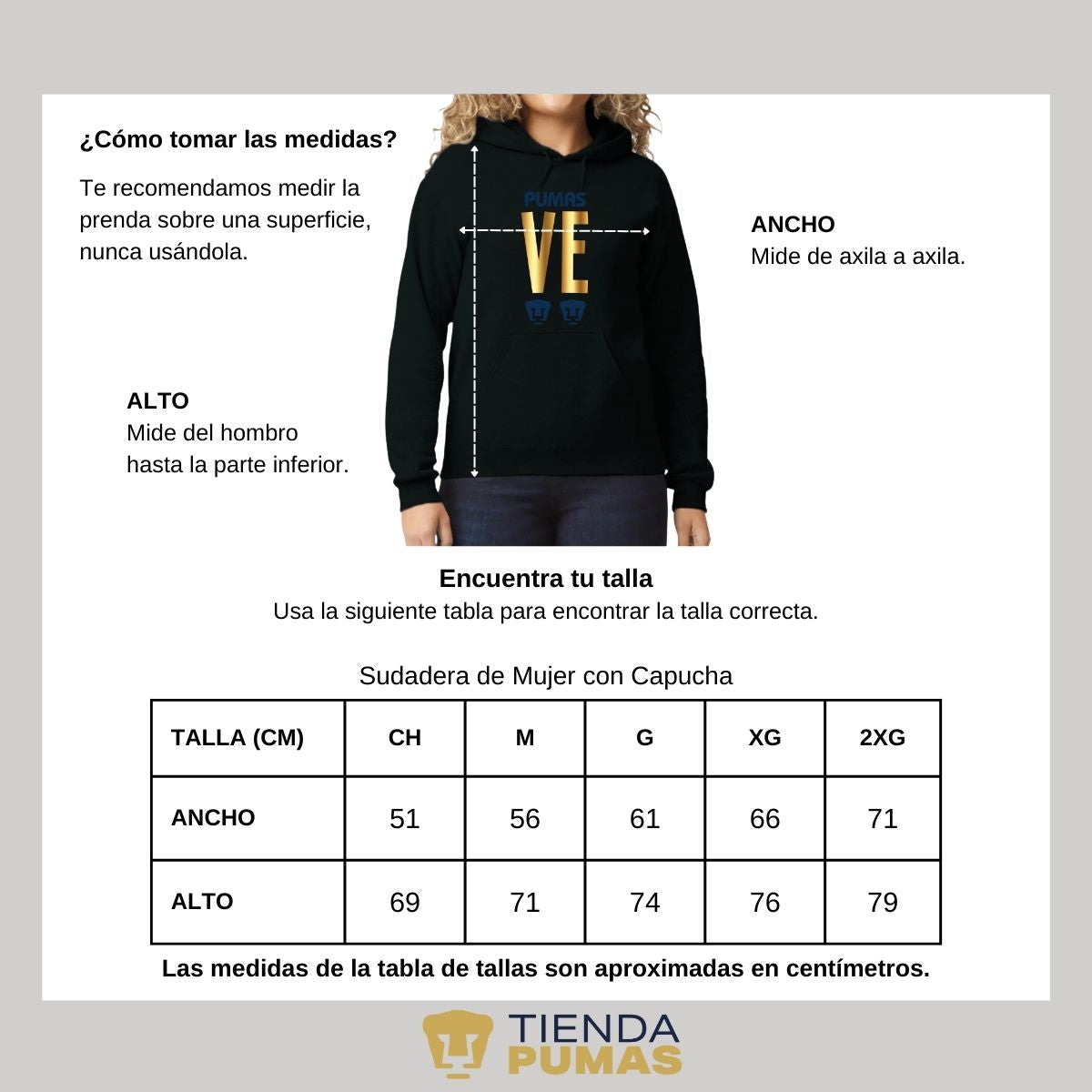 Sudadera para Mujer Hoodie Pumas UNAM Love 2