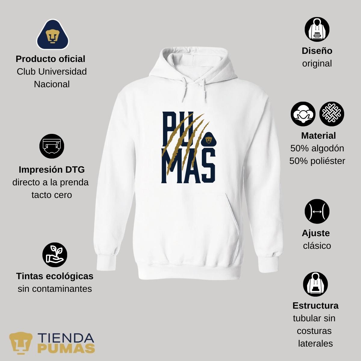 Sudadera para Mujer Hoodie Pumas UNAM Zarpazo