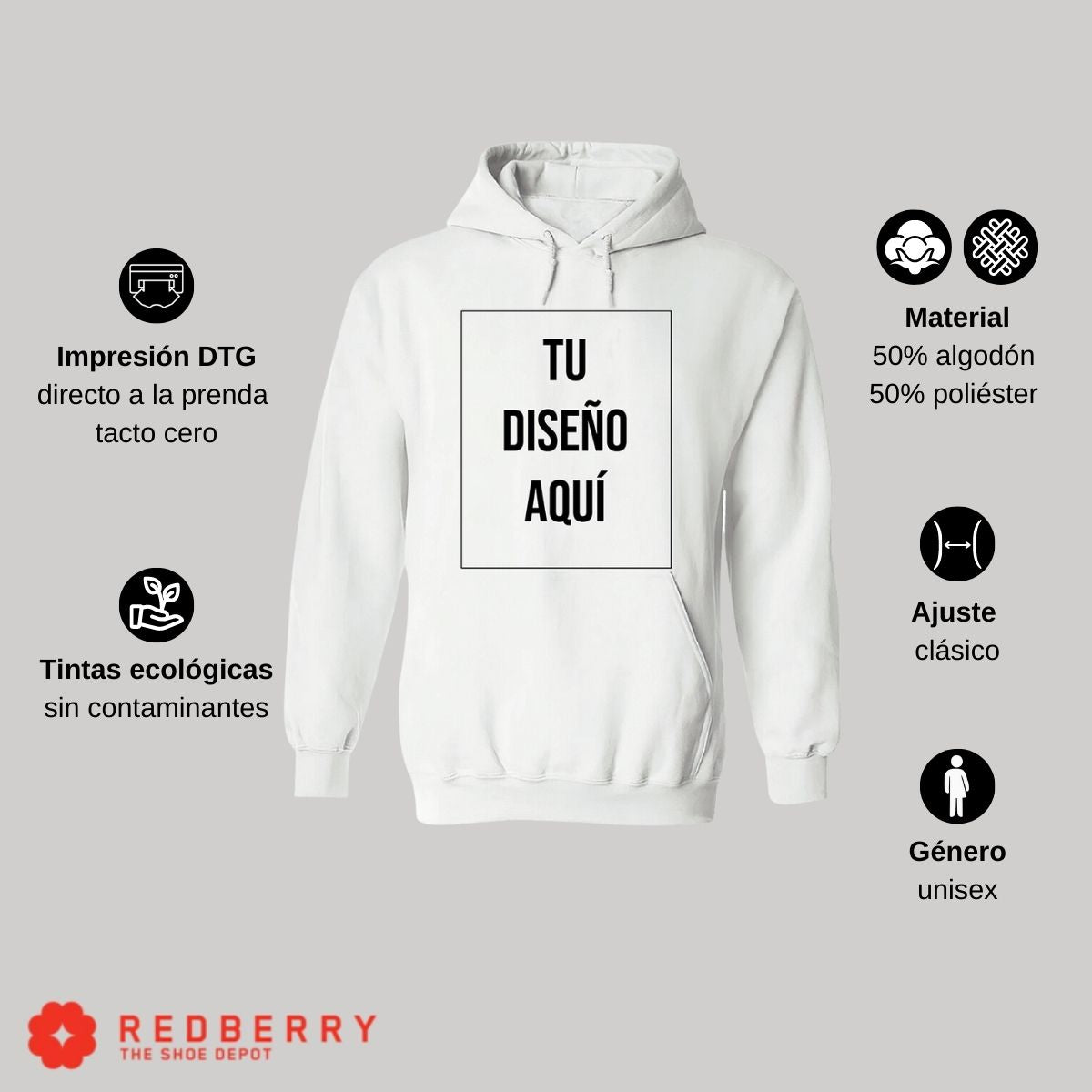 Sudadera Personalizada Unisex Tu Diseo Aquí