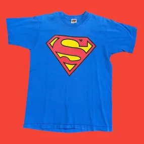 Superman Logo 90s Single Stitch T-Shirt L