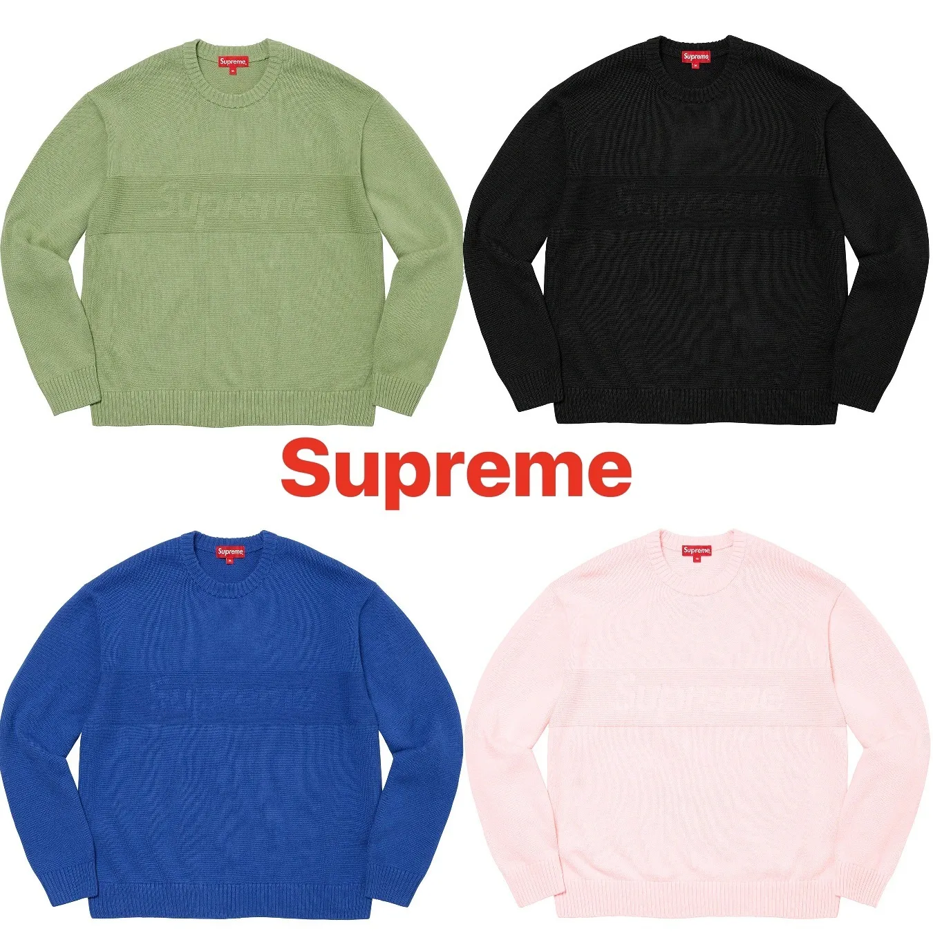 Supreme  |Unisex Sweat Street Style U-Neck Long Sleeves Plain Logo