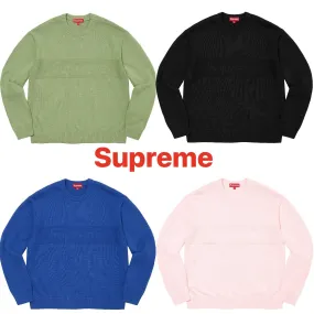 Supreme  |Unisex Sweat Street Style U-Neck Long Sleeves Plain Logo