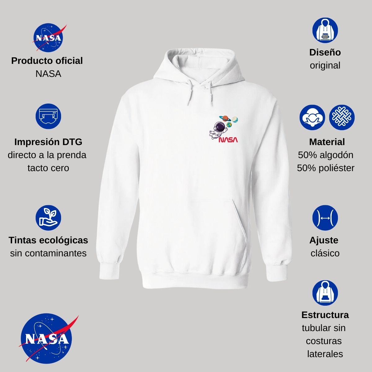 Sweater Suéter Hombre Hoodie Nasa Astronauta