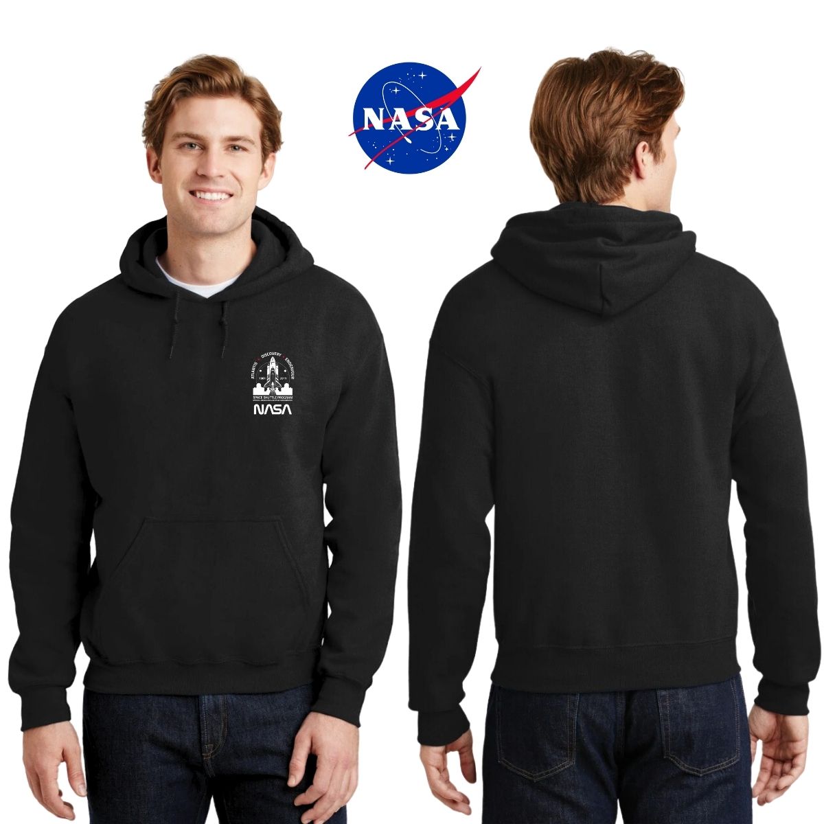 Sweater Suéter Hombre Hoodie Nasa Cohete Espacial Escudo