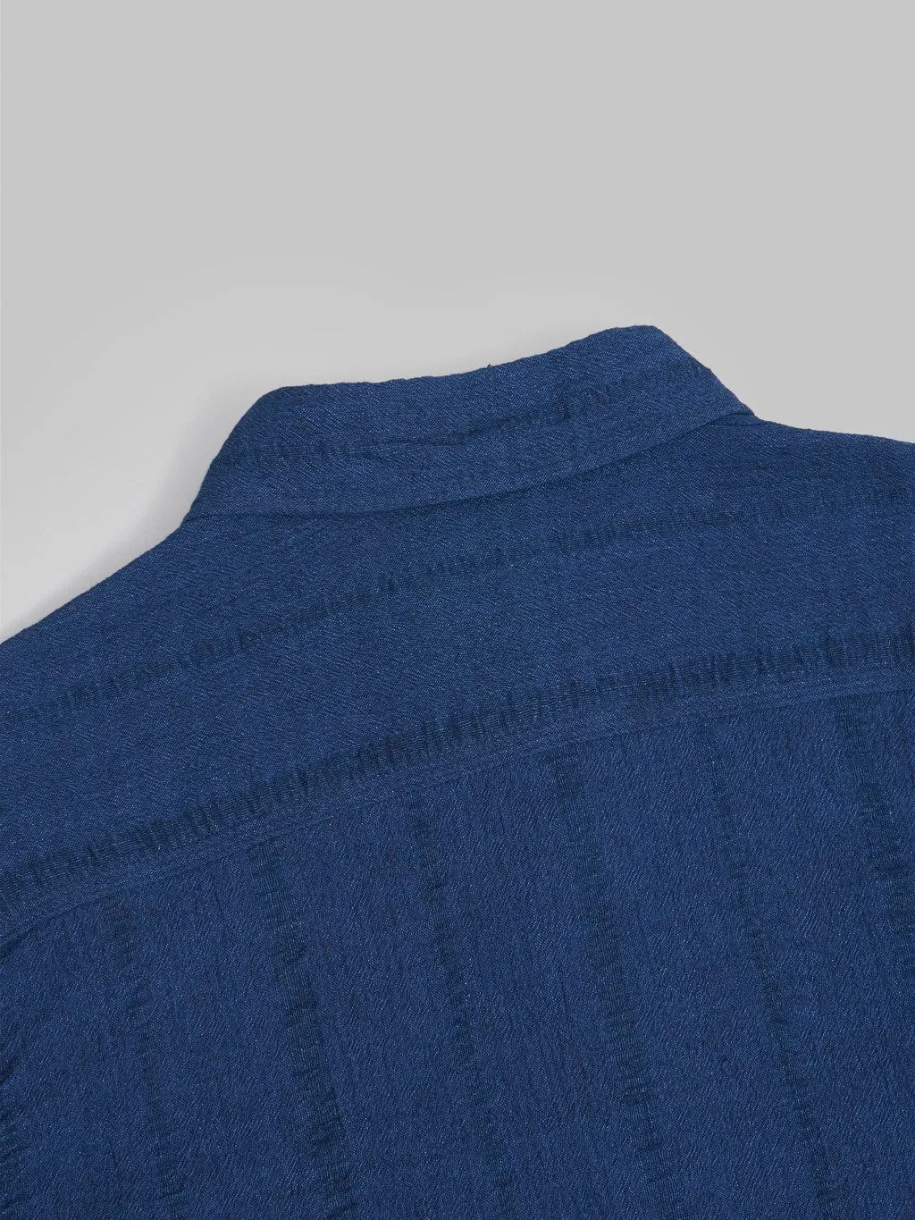 UES Twisted Yarn Triple Stitch Indigo Shirt